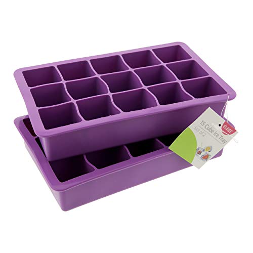 Elbee Home Silicone Ice Tray 12 Cube Set of 2