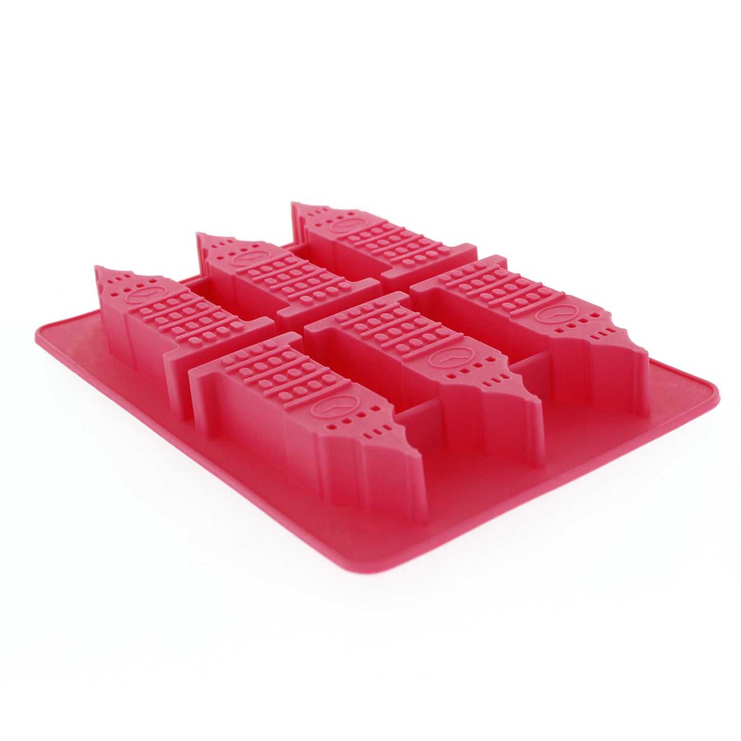 Elbee Home 6-Piece Silicone Big Ben Tray for Making Homemade Ice, Candy, Chocolate, Gummy, Jello, and More