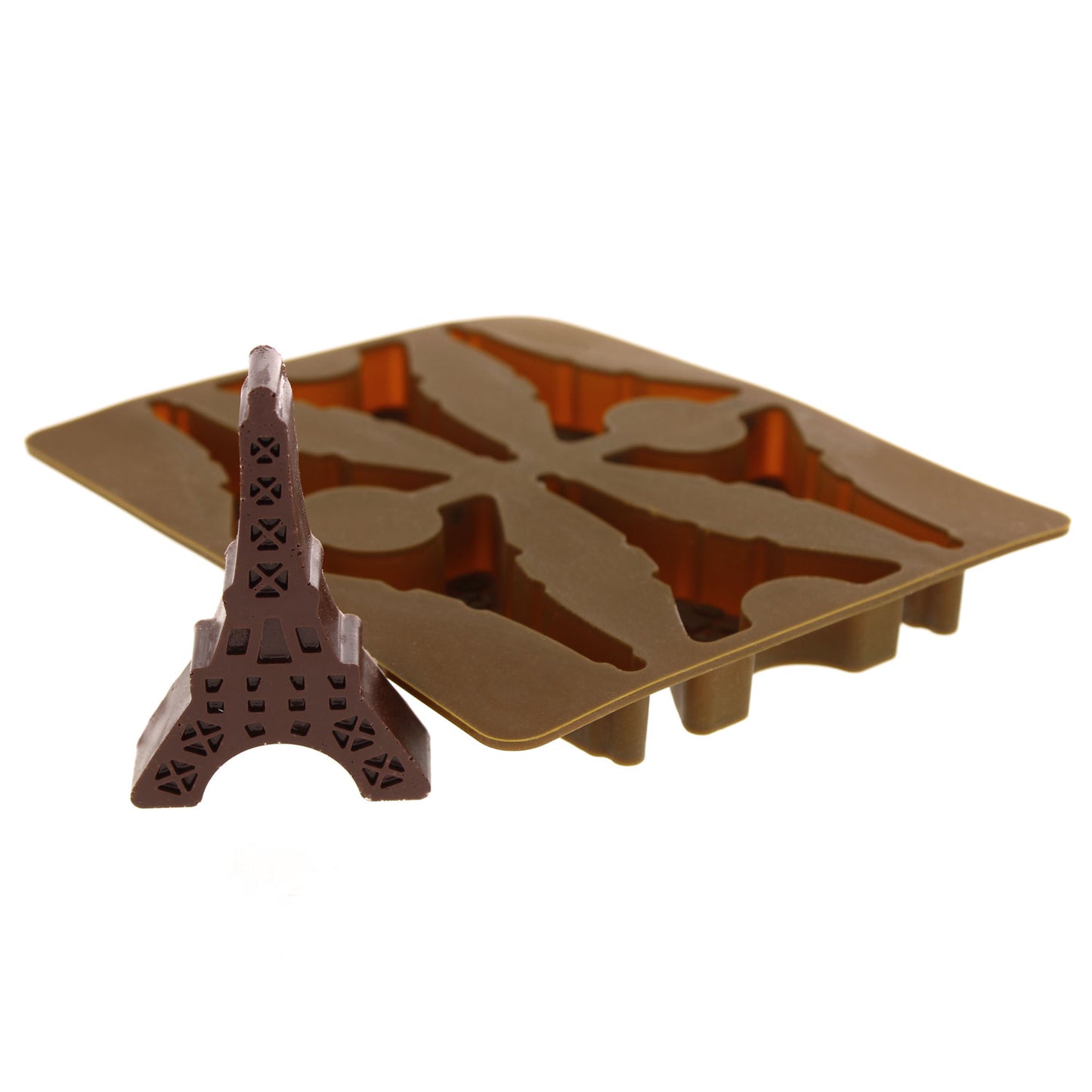 Elbee Home 6-Piece Silicone Eiffel Tower Tray for Making Homemade Ice, Candy, Chocolate, Gummy, Jello, and More