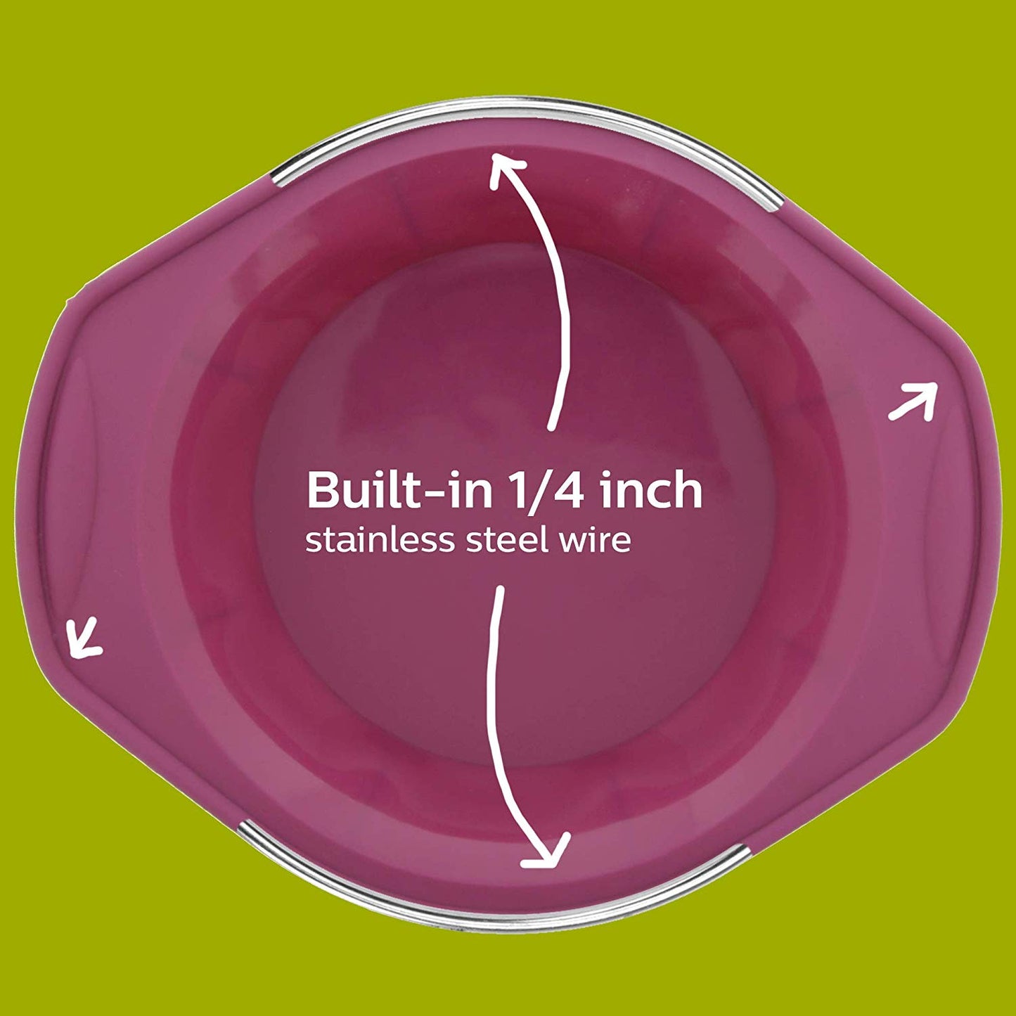 Elbee Home Reinforced Silicone Pie Pan Set, Great for Pies, Cake, Quiche, Tart and more, Set of 2