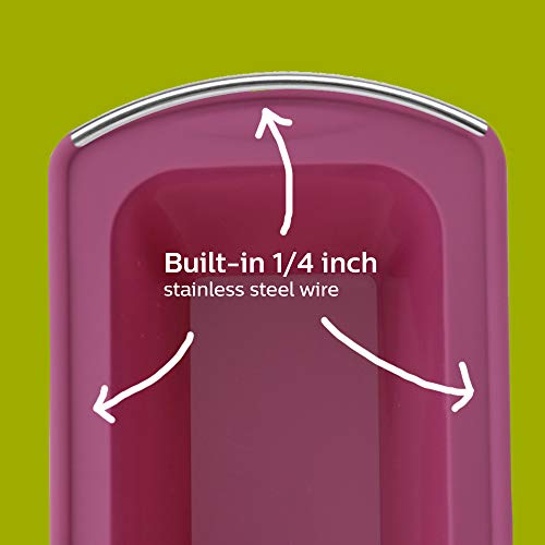 Elbee Baking Non Stick Durable Silicone Loaf Pans Set, Thick Steel Reinforced Rim for Easy and Stable Movement,