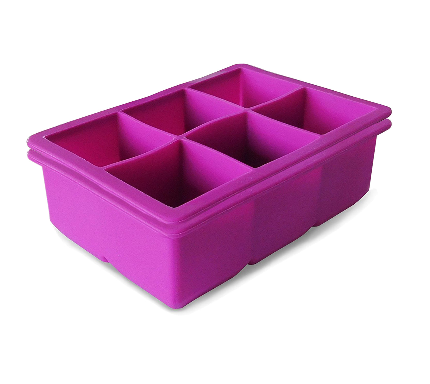 Coolest 6-Cube Silicone Ice Tray - 2-Piece Mold Set - Make 12 Cubes!