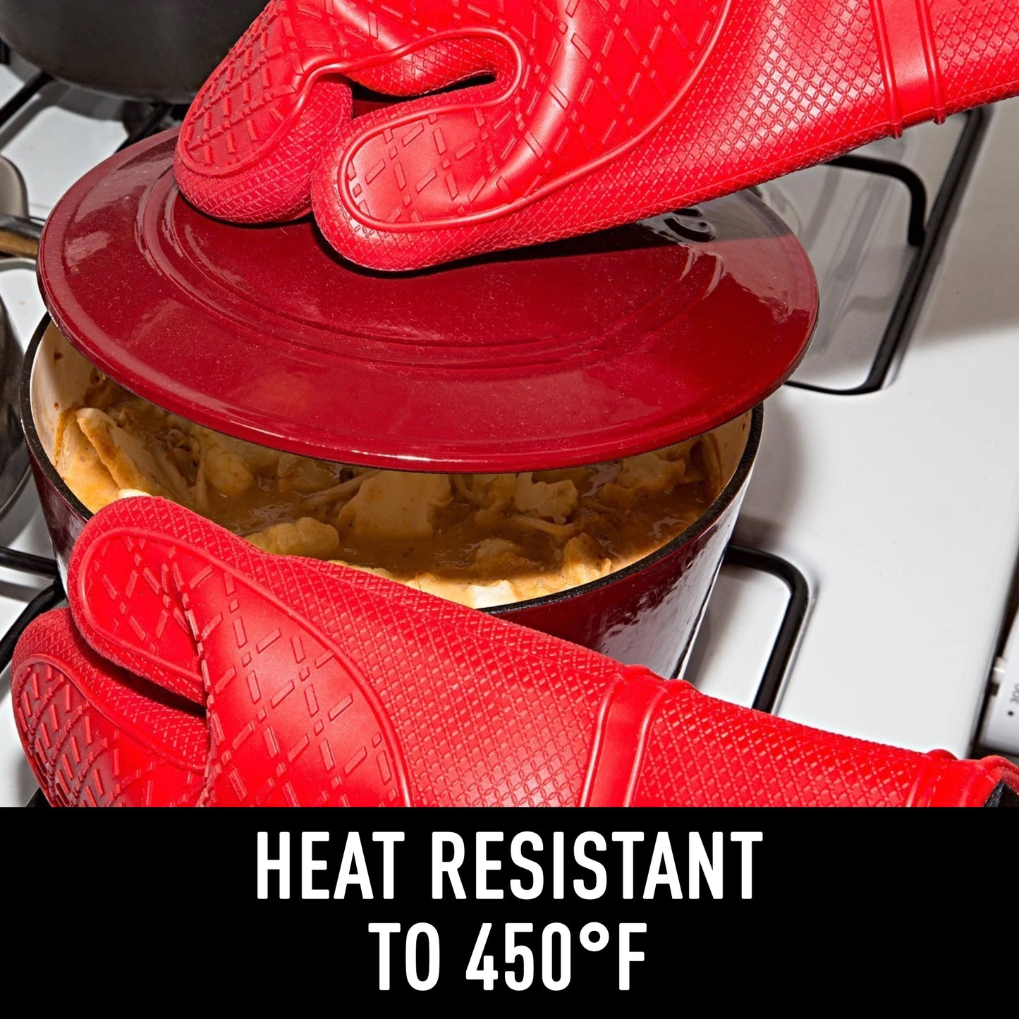 Extra Long Silicone Oven Mitts Set