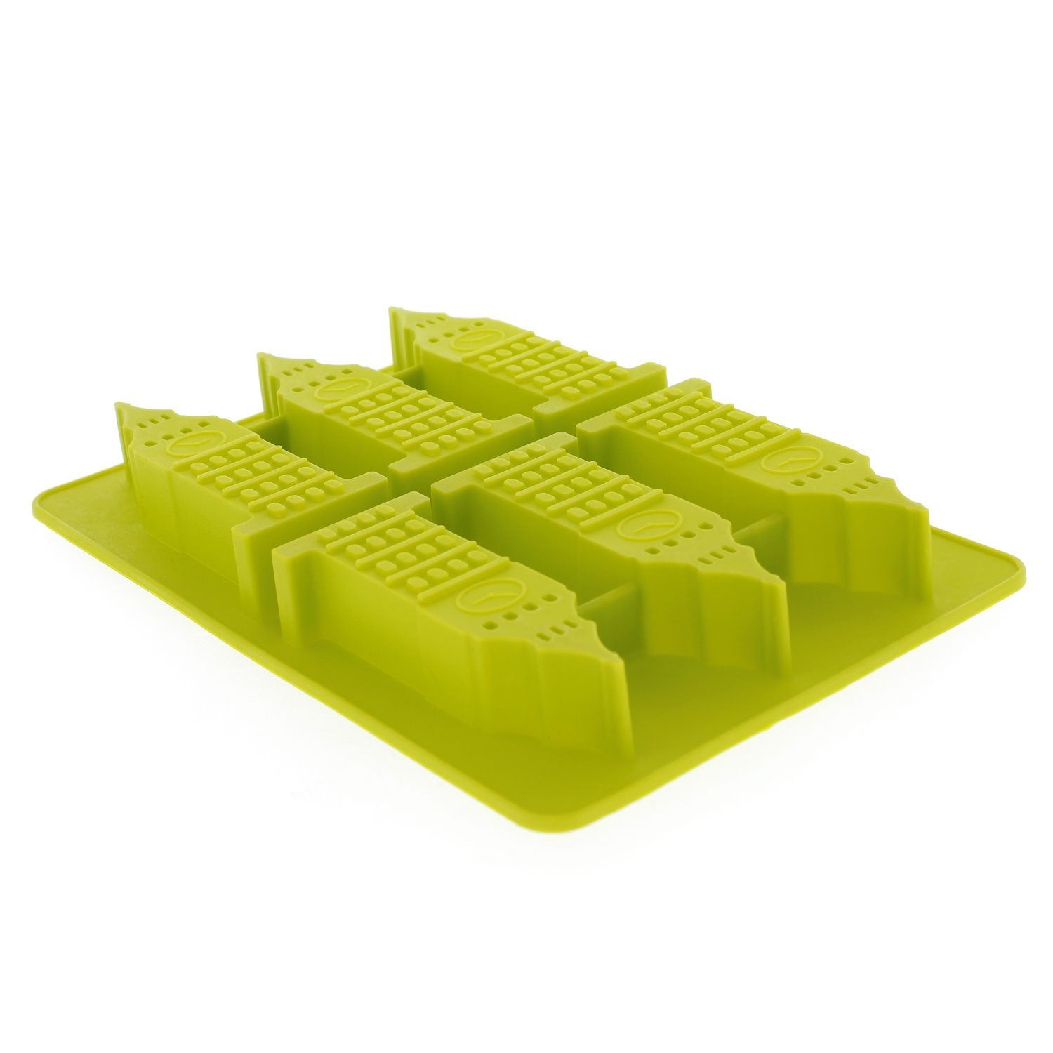 Elbee Home 6-Piece Silicone Big Ben Tray for Making Homemade Ice, Candy, Chocolate, Gummy, Jello, and More