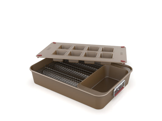 Elbee Home 8-Piece Nonstick Space Saving Bread Baking Pan Set