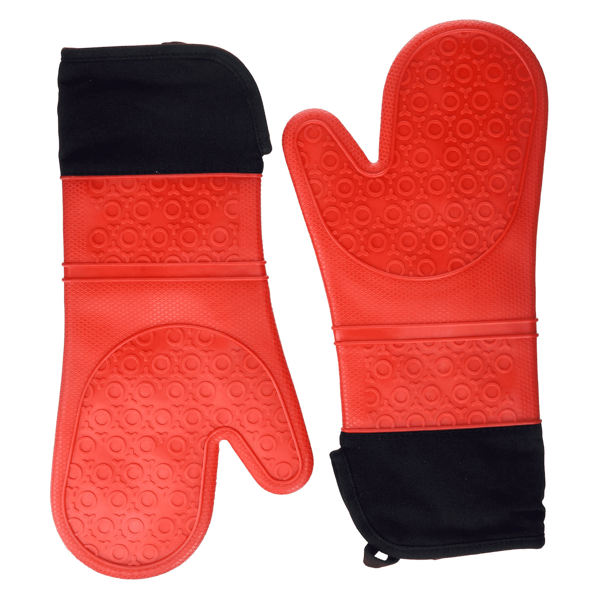 Extra Long Silicone Oven Mitts Set - Elbee Home